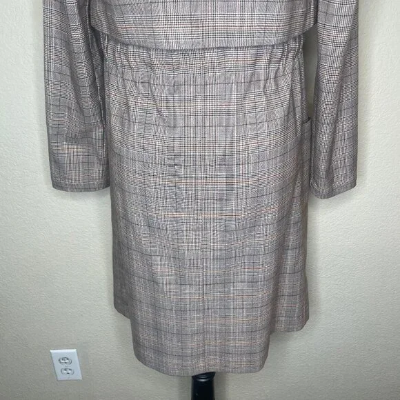 cupcakes and cashmere Plaid Drape Front Trench Coat XS - Picture 8 of 16